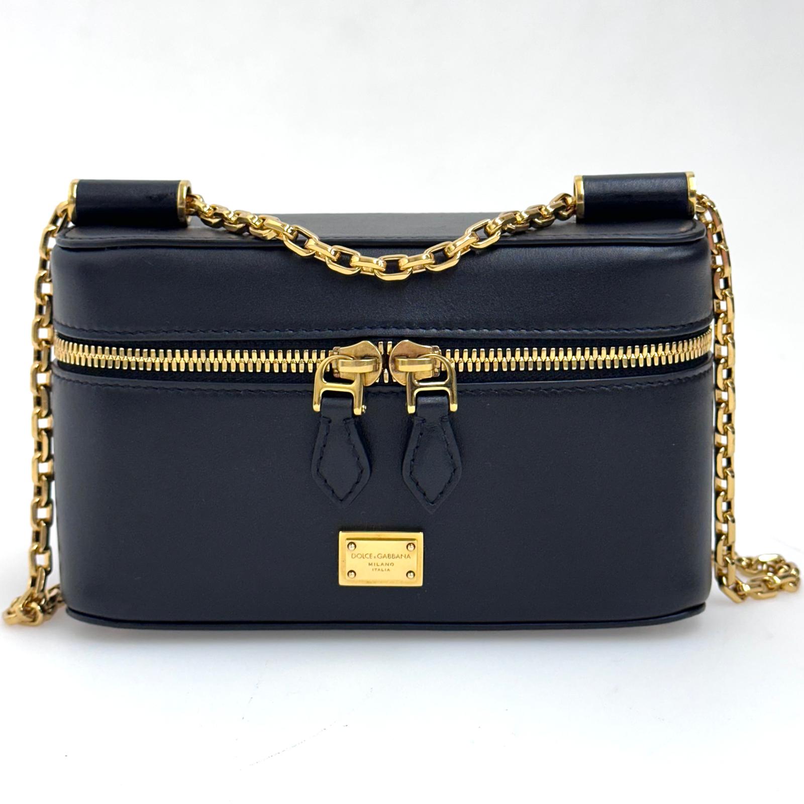 Dolce & Gabbana borsa a tracolla Sicily in pelle nera con catena