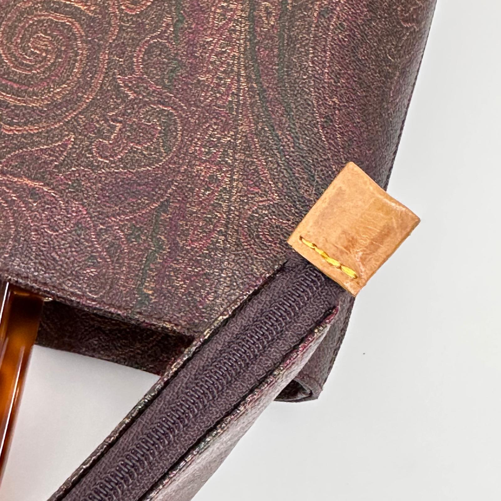 Etro Borsa a mano Paisley con manici tartaruga