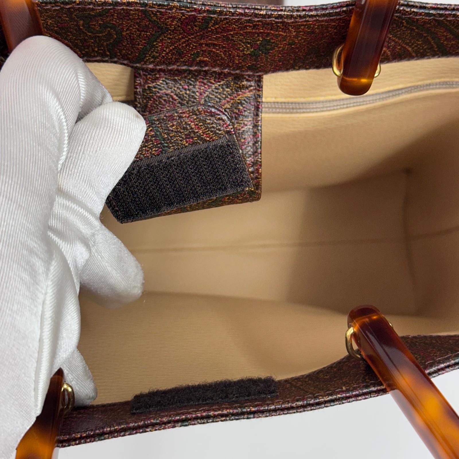 Etro Borsa a mano Paisley con manici tartaruga