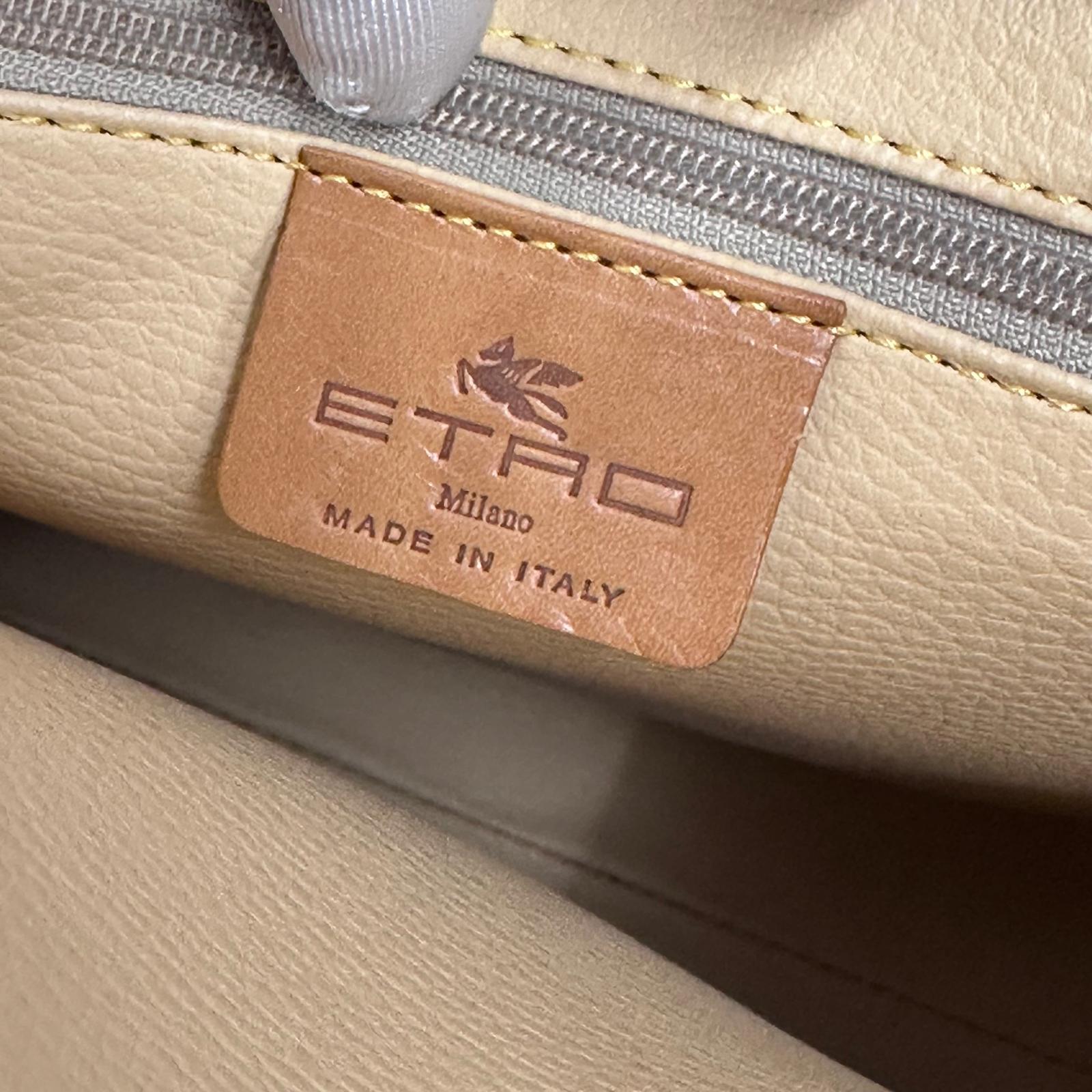 Etro Borsa a mano Paisley con manici tartaruga