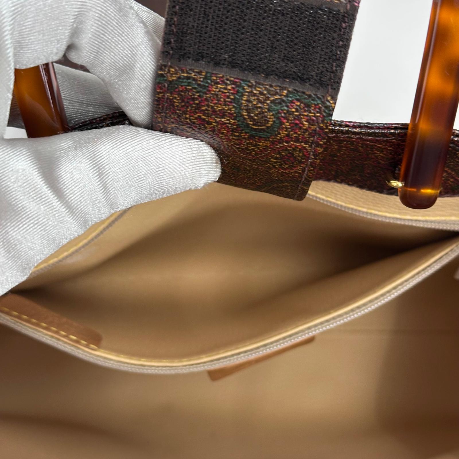 Etro Borsa a mano Paisley con manici tartaruga