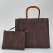 Etro Borsa a mano Paisley con manici tartaruga