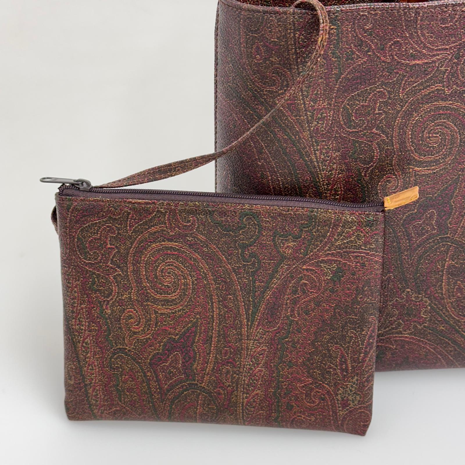 Etro Borsa a mano Paisley con manici tartaruga