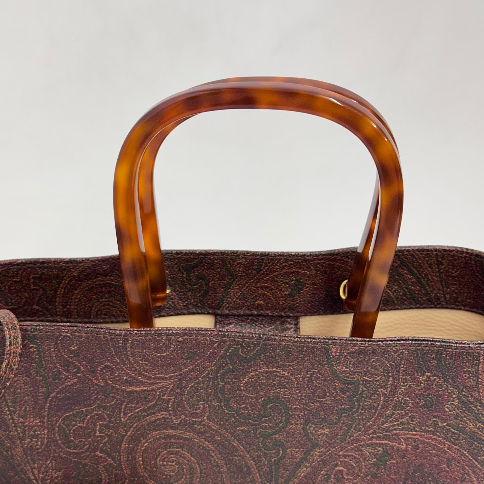 Etro Borsa a mano Paisley con manici tartaruga