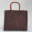 Etro Borsa a mano Paisley con manici tartaruga