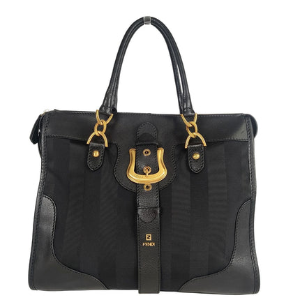 Fendi borsa a mano in tela Pacan e pelle nera