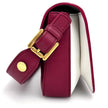 Fendi Baguette in pelle rosso amarena con chiusura FF in madreperla e metallo dorato