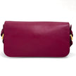 Fendi Baguette in pelle rosso amarena con chiusura FF in madreperla e metallo dorato