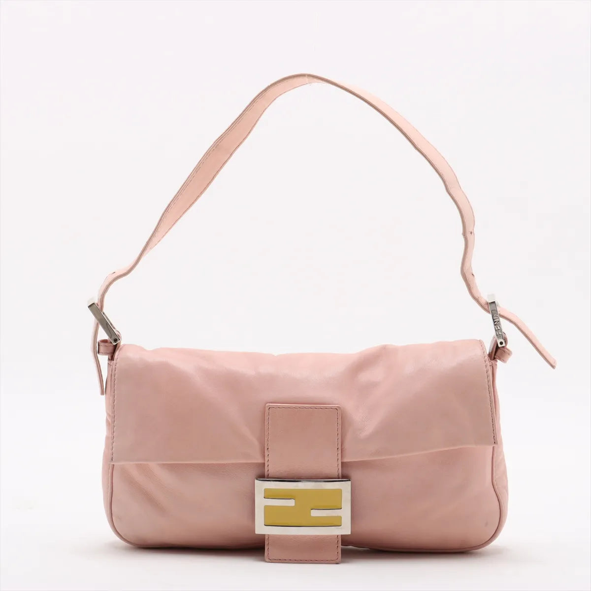 Fendi Borsa Baguette a spalla in pelle rosa cipria