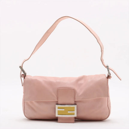Fendi Borsa Baguette a spalla in pelle rosa cipria