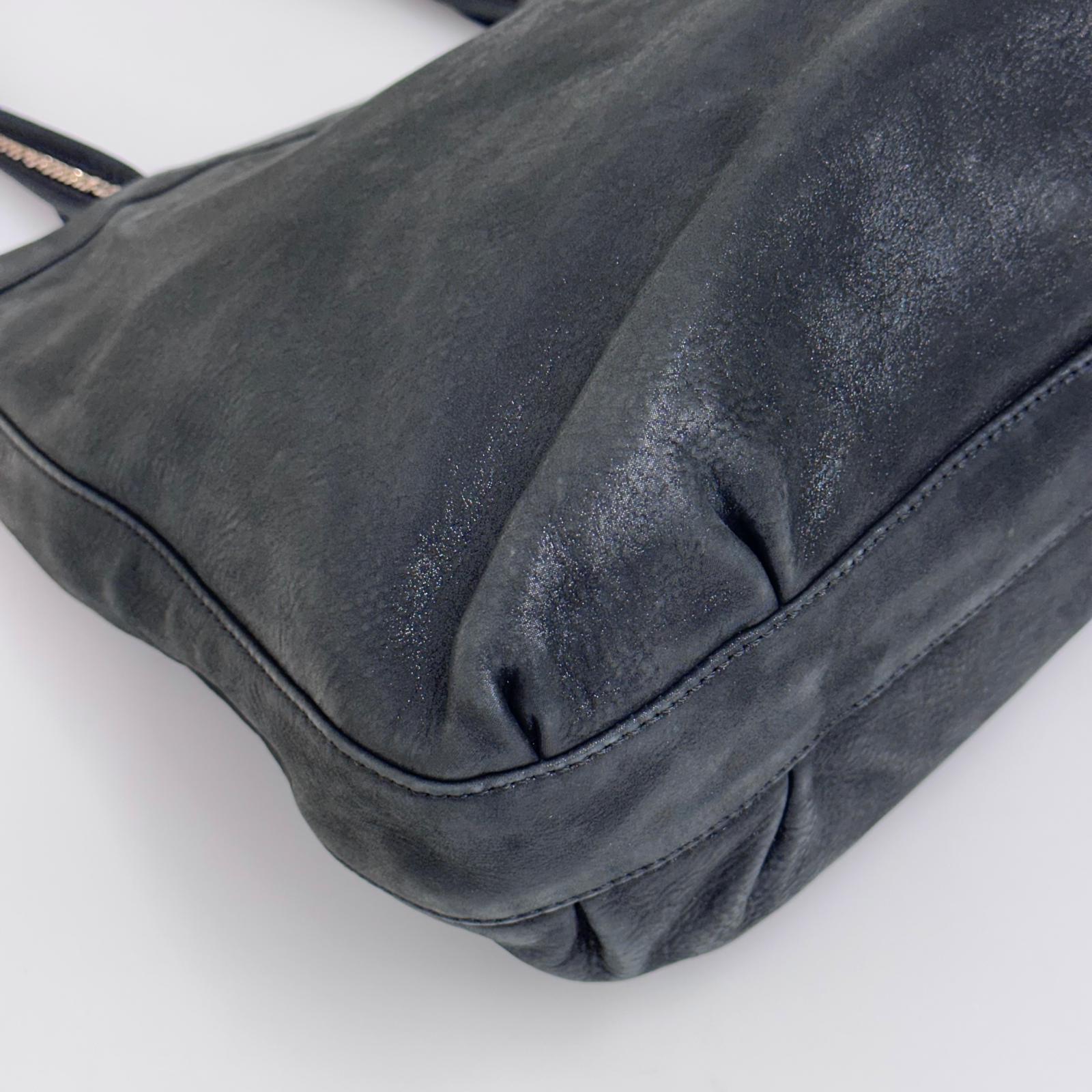 Fendi Borsa Mia Vintage in Nubuck Nero con finiture argento