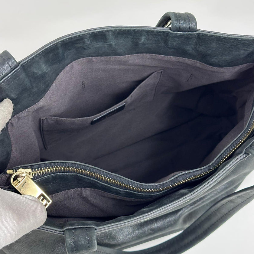 Fendi Borsa Mia Vintage in Nubuck Nero con finiture argento