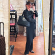 Fendi Borsa Mia Vintage in Nubuck Nero con finiture argento