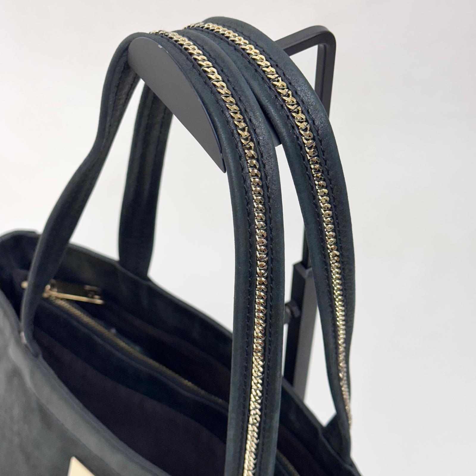 Fendi Borsa Mia Vintage in Nubuck Nero con finiture argento