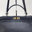 Fendi Borsa Peekaboo Large Pelle Nera e interno zucca
