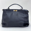 Fendi Borsa Peekaboo Large Pelle Nera e interno zucca