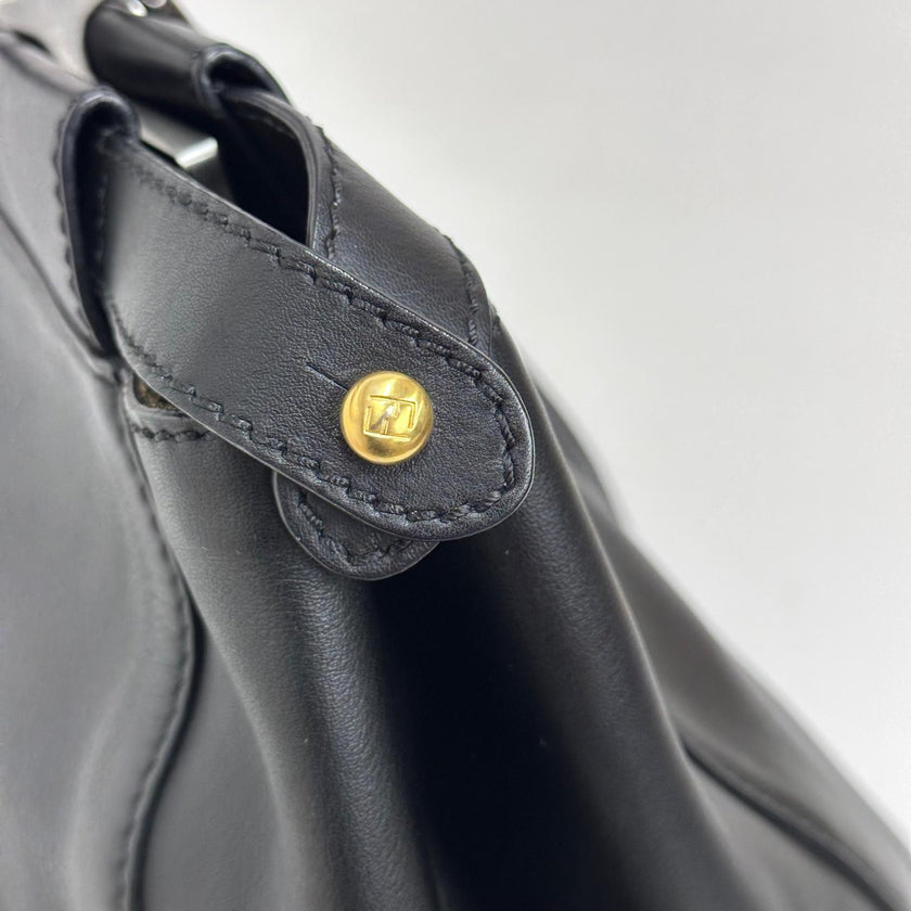 Fendi Borsa Peekaboo Large Pelle Nera e interno zucca