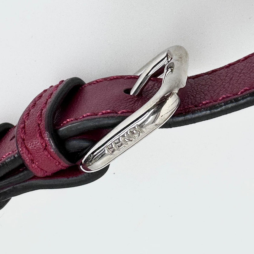 Fendi Borsa Peekaboo Medium in Pelle Rosso ciliegia