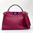 Fendi Borsa Peekaboo Medium in Pelle Rosso ciliegia
