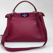 Fendi Borsa Peekaboo Medium in Pelle Rosso ciliegia