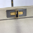Fendi Borsa Peekaboo in pelle panna con interno leopardato