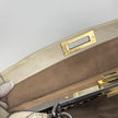 Fendi Borsa Peekaboo in pelle panna con interno leopardato