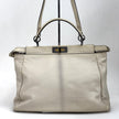 Fendi Borsa Peekaboo in pelle panna con interno leopardato