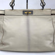 Fendi Borsa Peekaboo in pelle panna con interno leopardato