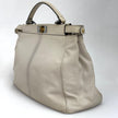 Fendi Borsa Peekaboo in pelle panna con interno leopardato