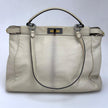 Fendi Borsa Peekaboo in pelle panna con interno leopardato