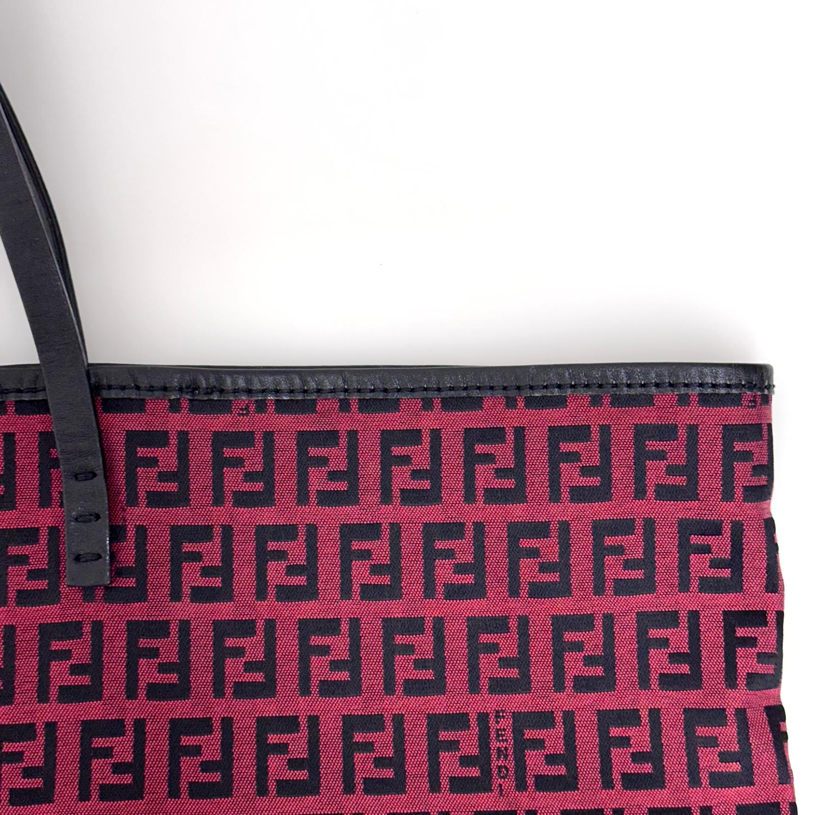 Fendi Borsa Roll Tote FF Zucchino Rossa