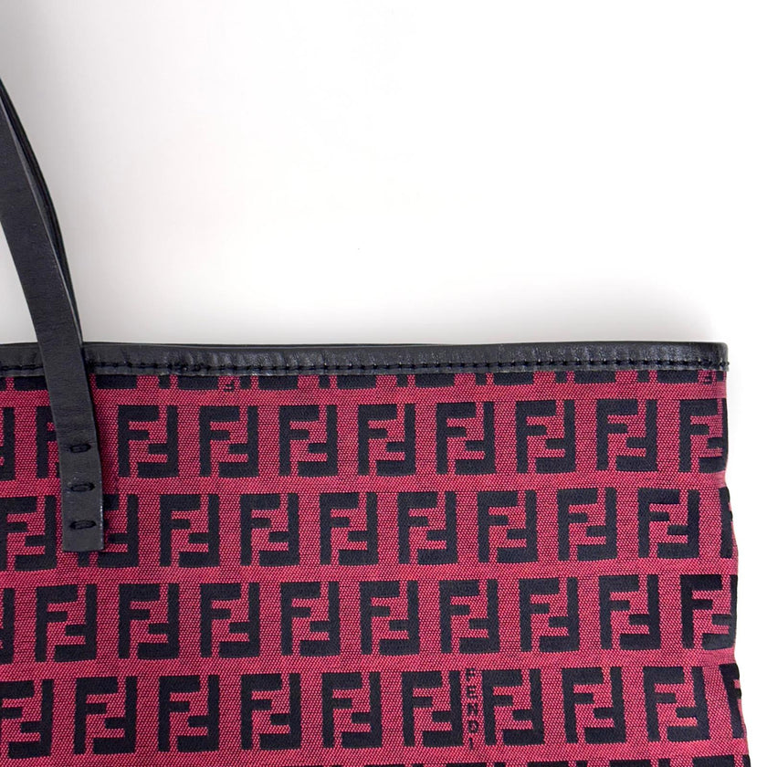 Fendi Borsa Roll Tote FF Zucchino Rossa