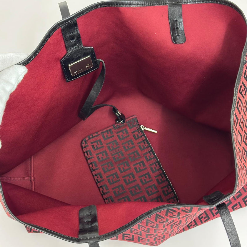 Fendi Borsa Roll Tote FF Zucchino Rossa