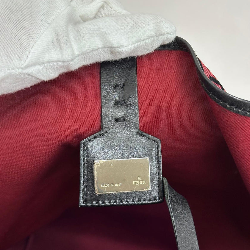 Fendi Borsa Roll Tote FF Zucchino Rossa