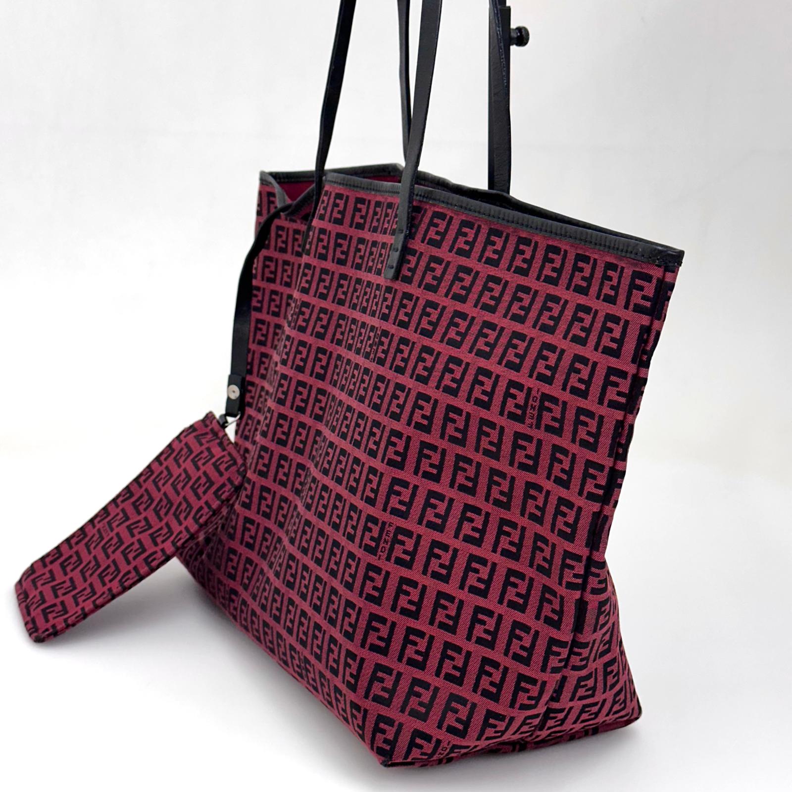 Fendi Borsa Roll Tote FF Zucchino Rossa