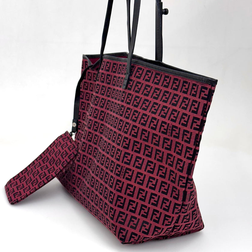 Fendi Borsa Roll Tote FF Zucchino Rossa