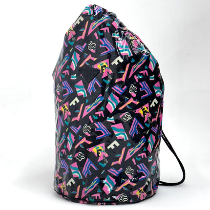 Fendi Borsa Sacca Vintage Maxi Stampa Multicolor Nera