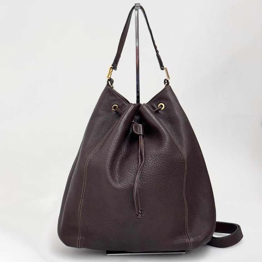 Fendi Borsa Secchiello Zaino Vintage Convertibile Marrone