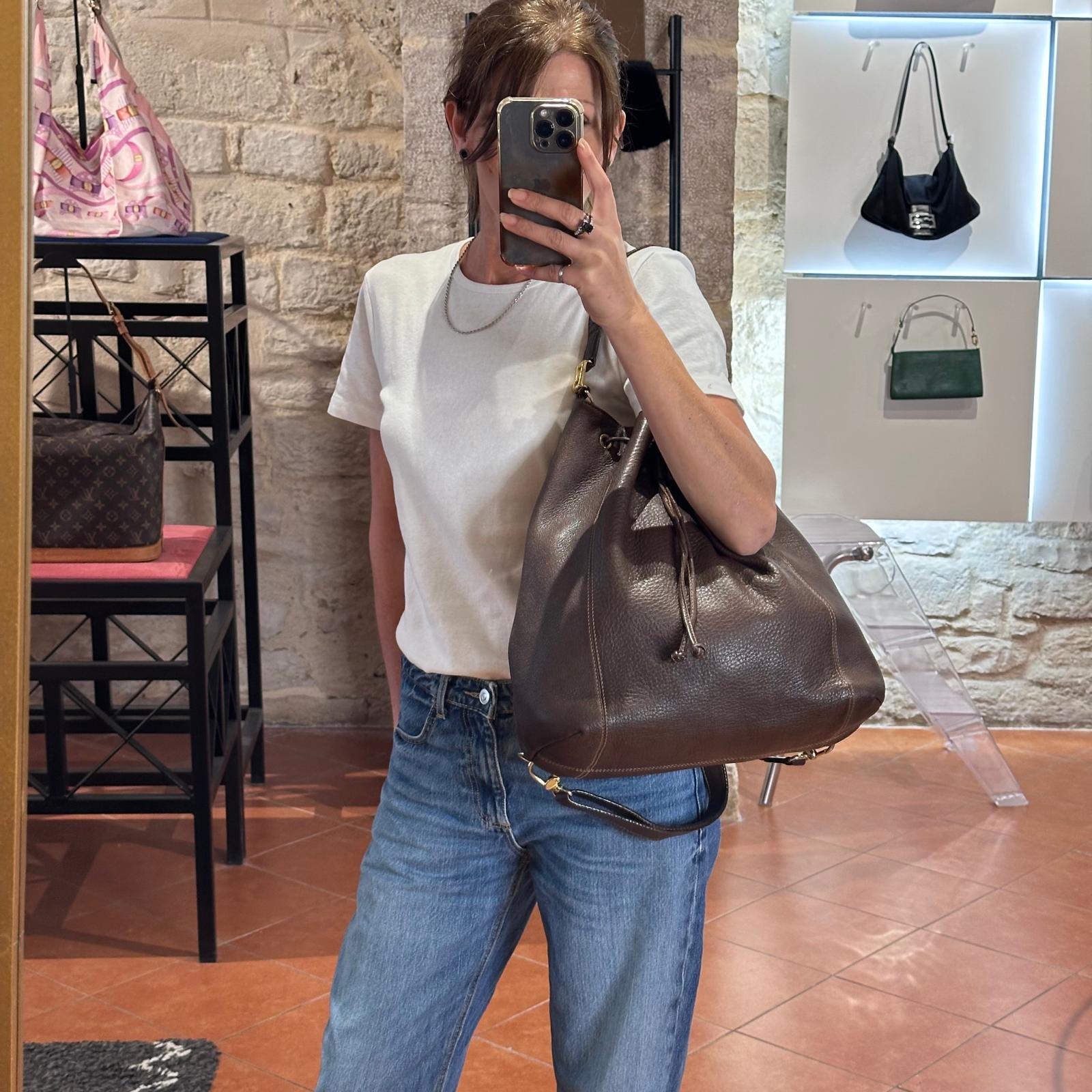 Fendi Borsa Secchiello Zaino Vintage Convertibile Marrone
