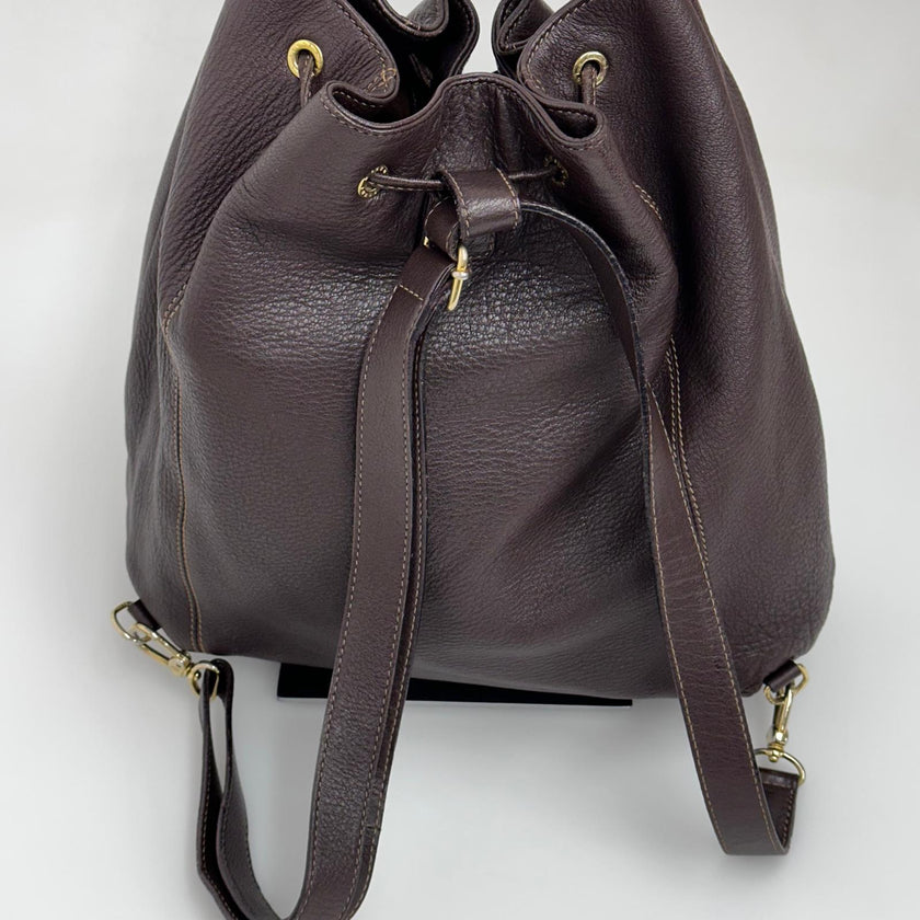 Fendi Borsa Secchiello Zaino Vintage Convertibile Marrone