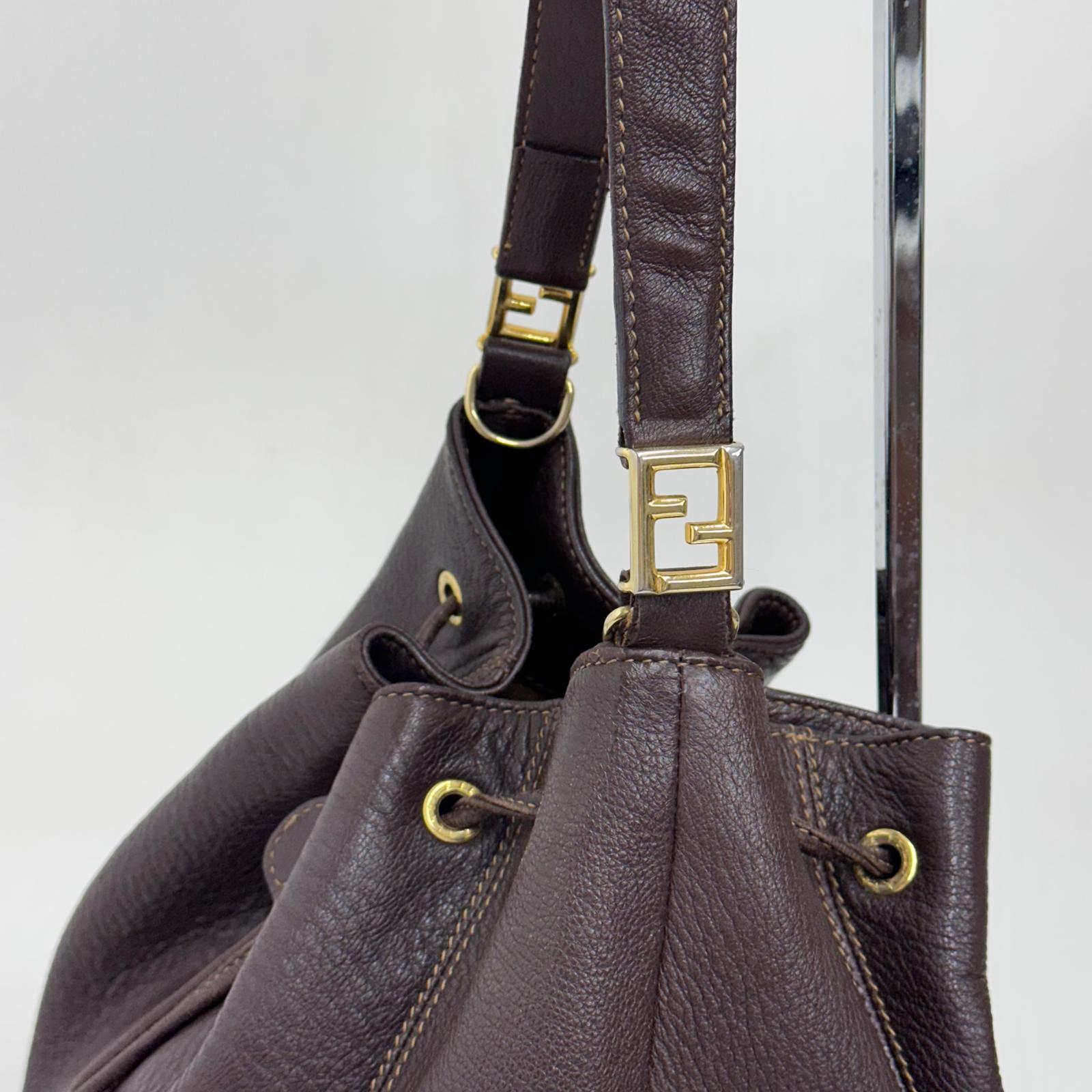 Fendi Borsa Secchiello Zaino Vintage Convertibile Marrone
