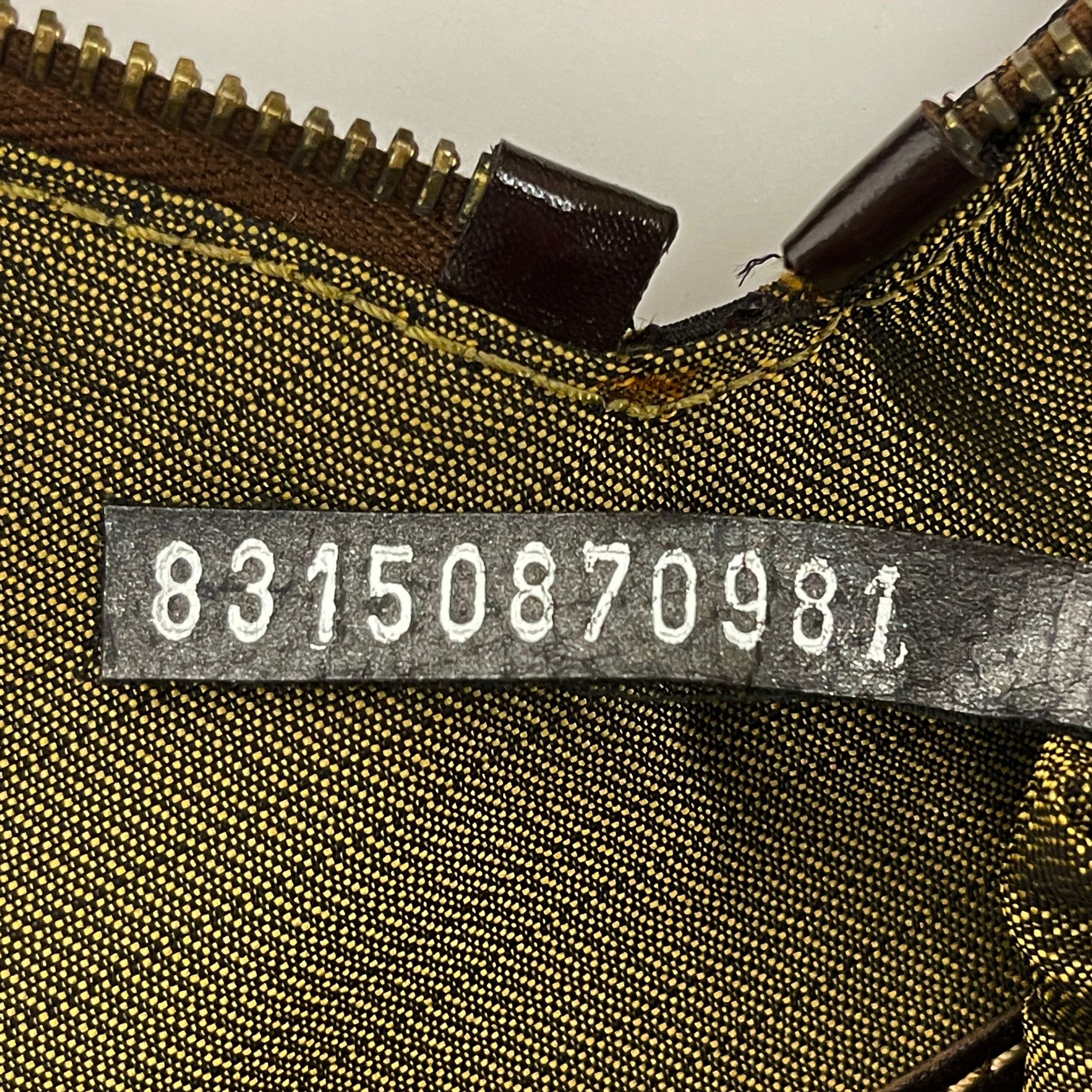 Fendi Borsa Shopper Hobo in Tela Zucca Marrone
