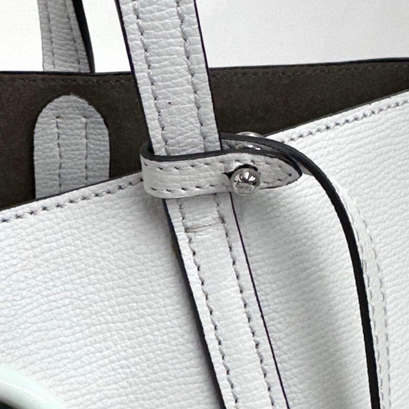 Fendi Borsa Shopping Logo Vitello Bianca con pochette