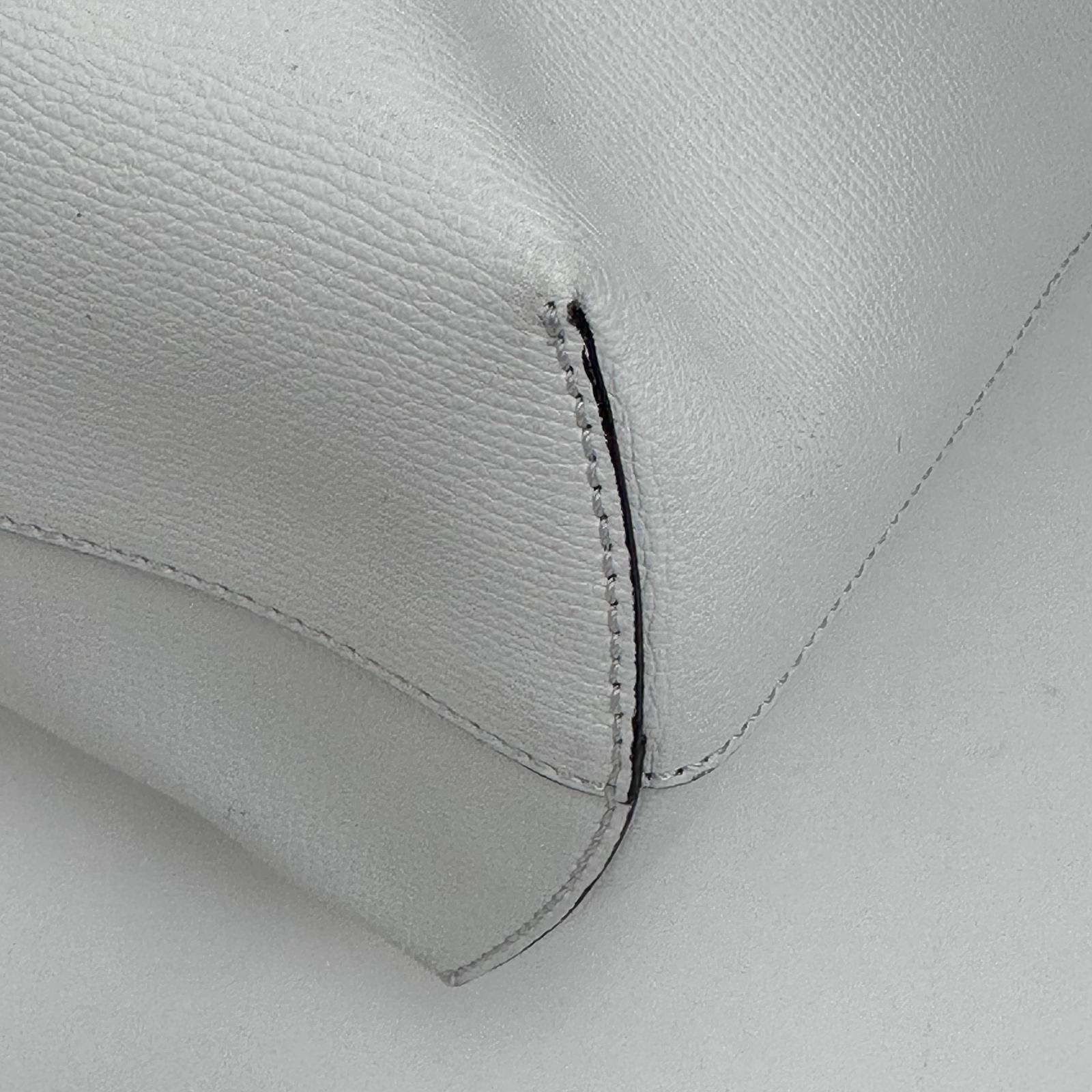 Fendi Borsa Shopping Logo Vitello Bianca con pochette