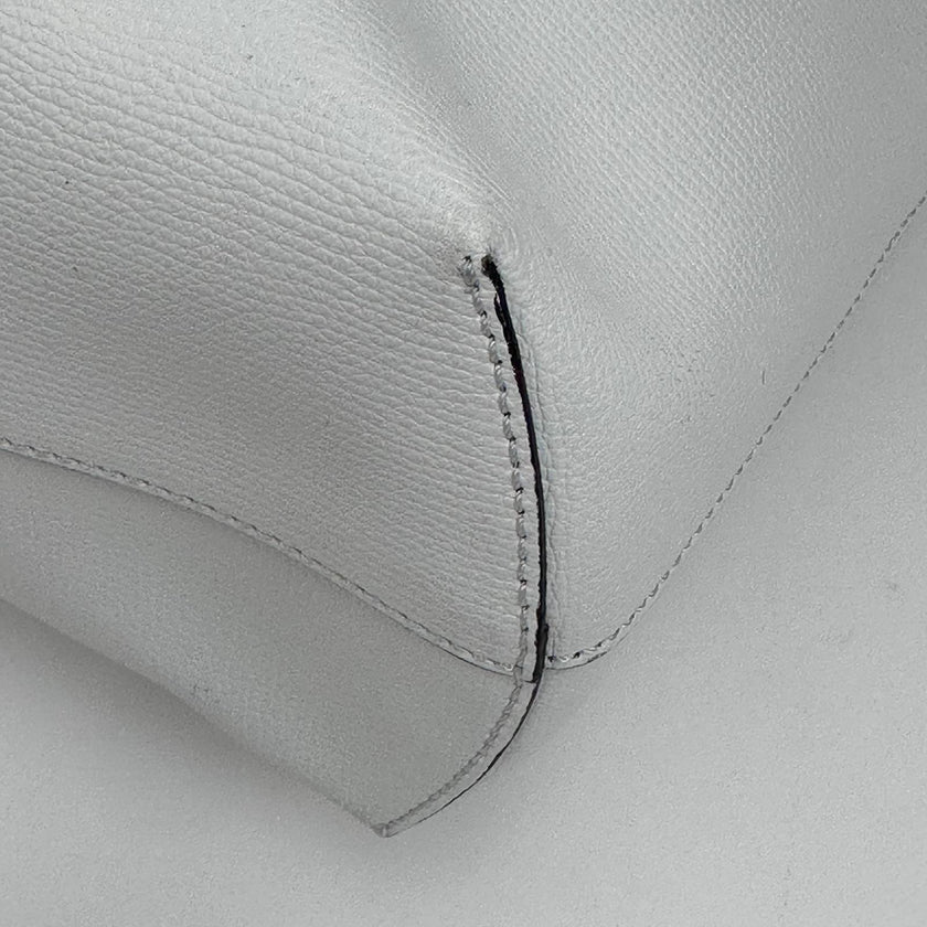 Fendi Borsa Shopping Logo Vitello Bianca con pochette