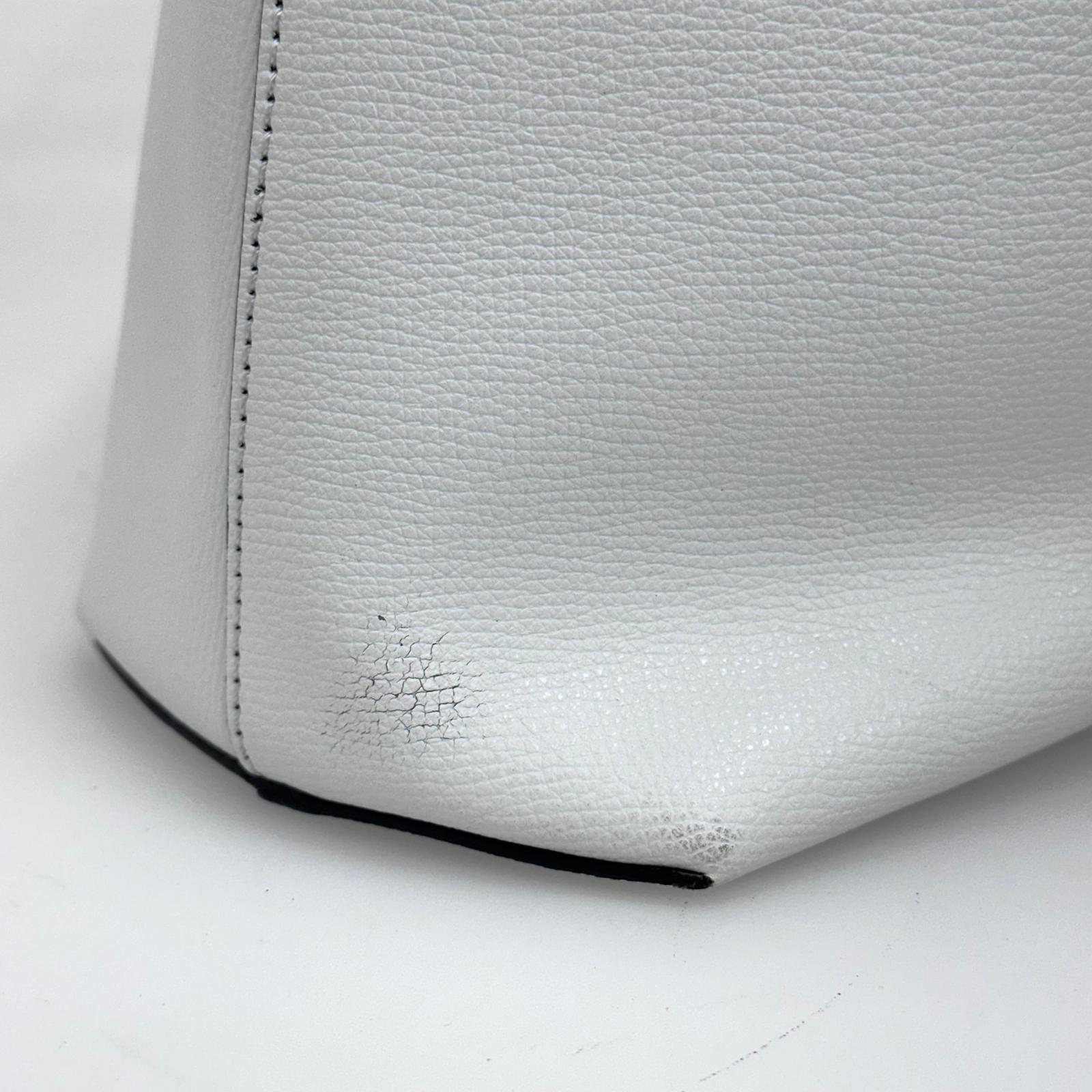 Fendi Borsa Shopping Logo Vitello Bianca con pochette