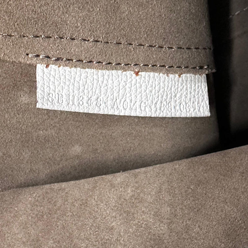 Fendi Borsa Shopping Logo Vitello Bianca con pochette