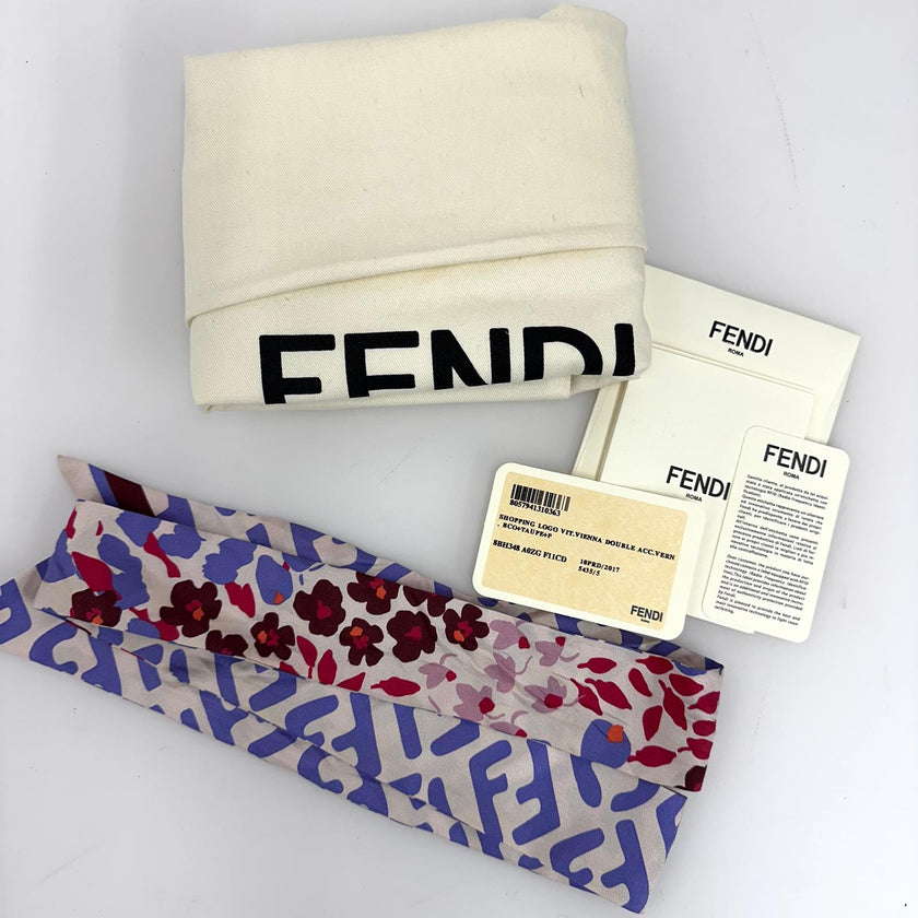 Fendi Borsa Shopping Logo Vitello Bianca con pochette