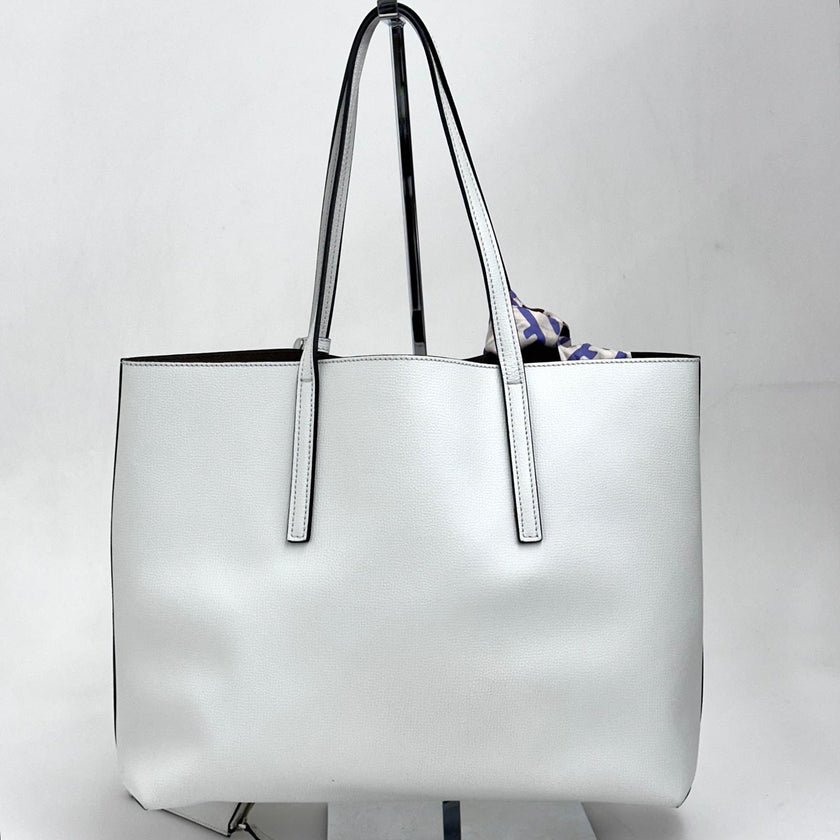 Fendi Borsa Shopping Logo Vitello Bianca con pochette