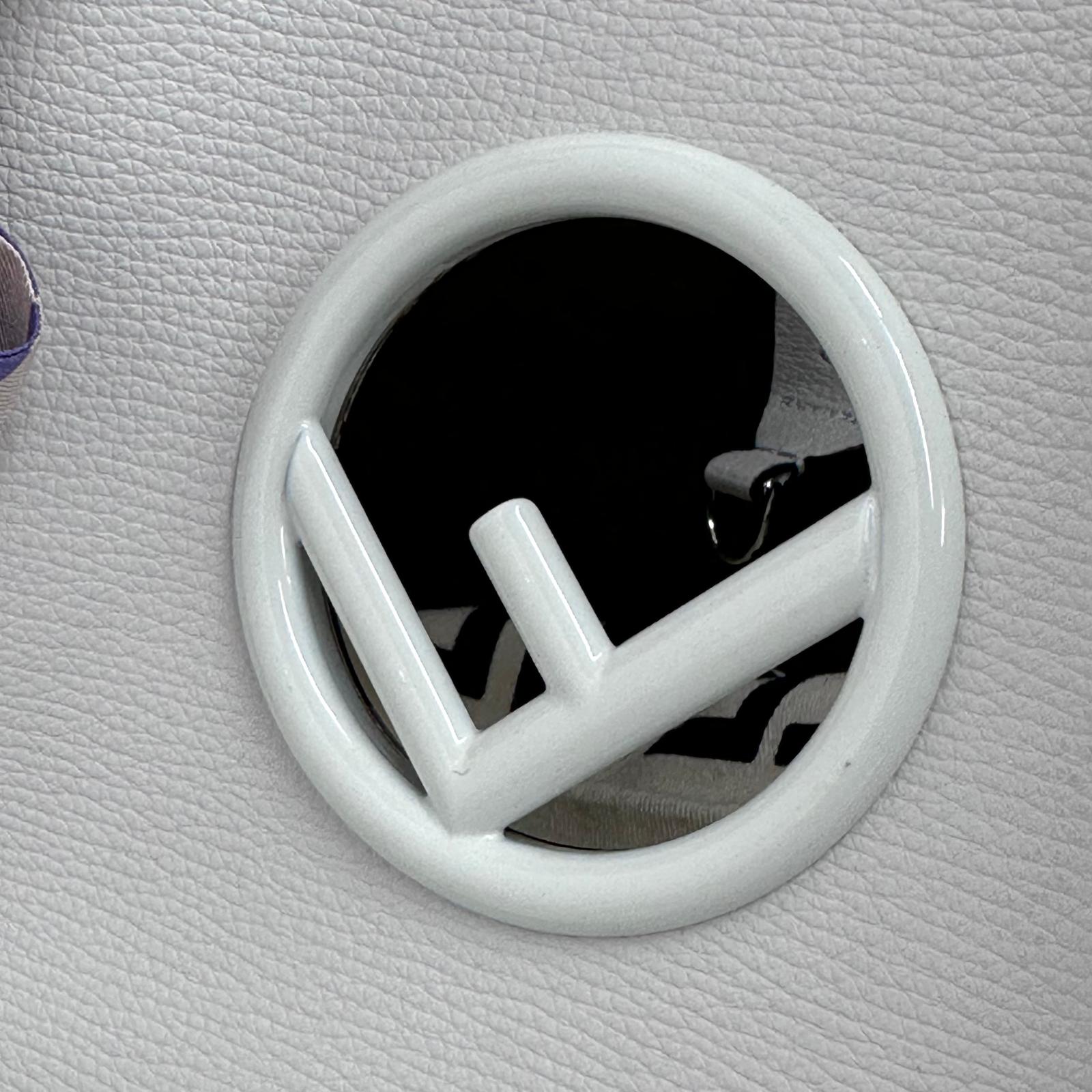 Fendi Borsa Shopping Logo Vitello Bianca con pochette